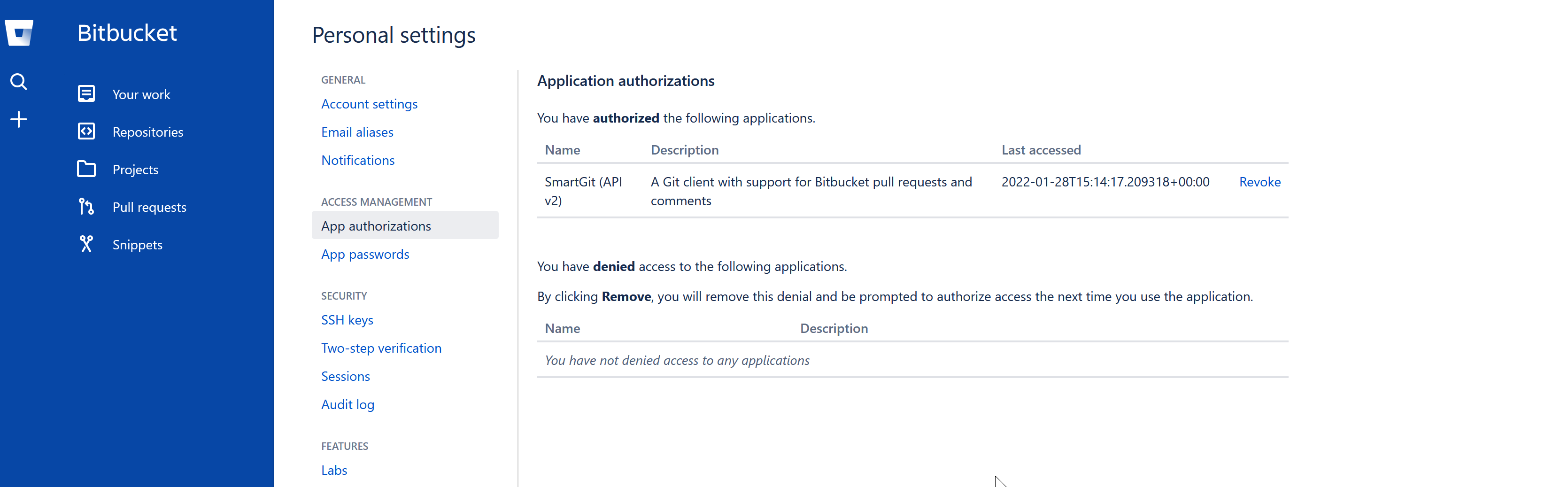 Bitbucket App Authorizations